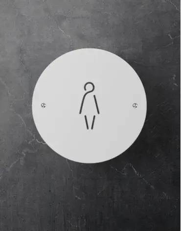toilet-signs-abstarct-female-shape-round-white